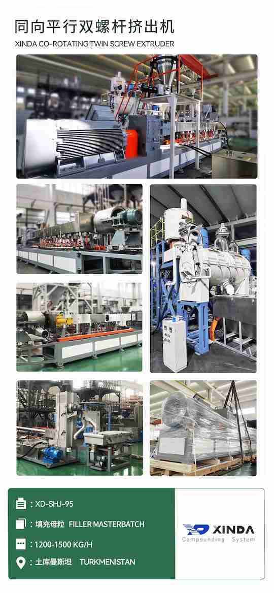 Twin screw extruder for filler masterbatch_xinda