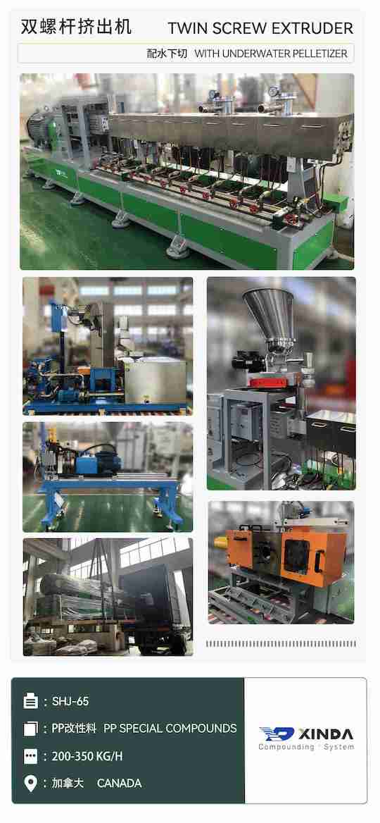 SHJ-65 twin screw extruder with underwater pelletizing system