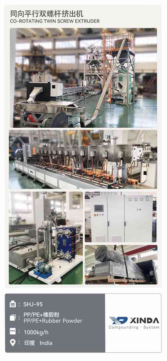 Twin screw extruder_PP:PE+Rubber Powder